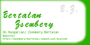 bertalan zsembery business card